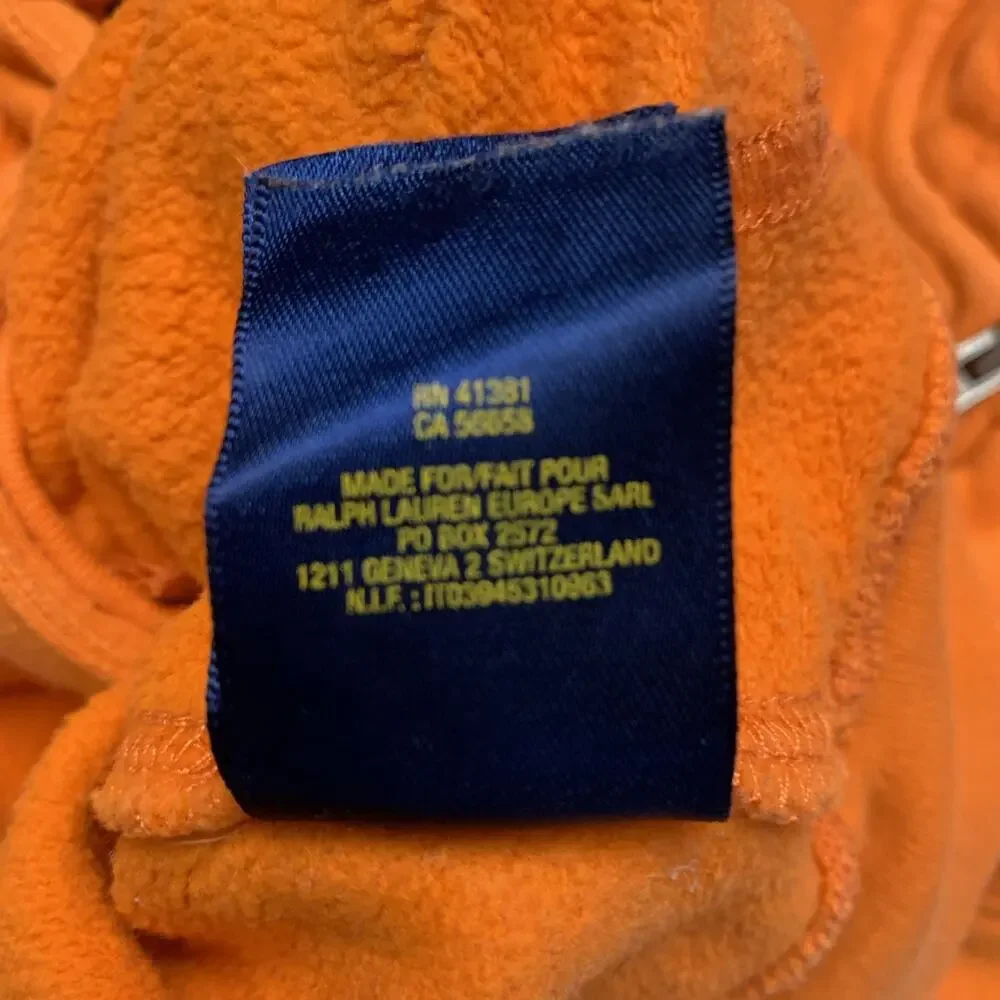 Polo Ralph Lauren Toddler 3T Orange Zip Hoodie Sweatshirt Full Zip Jacket